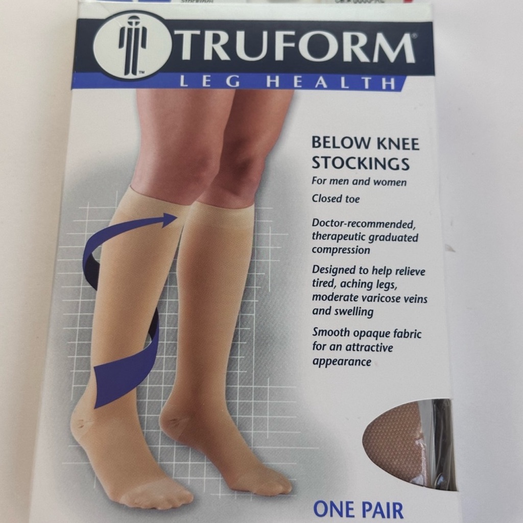 Truform 2030 Mmhg Compression Stockings Knee High Closed Toe Beige Medium